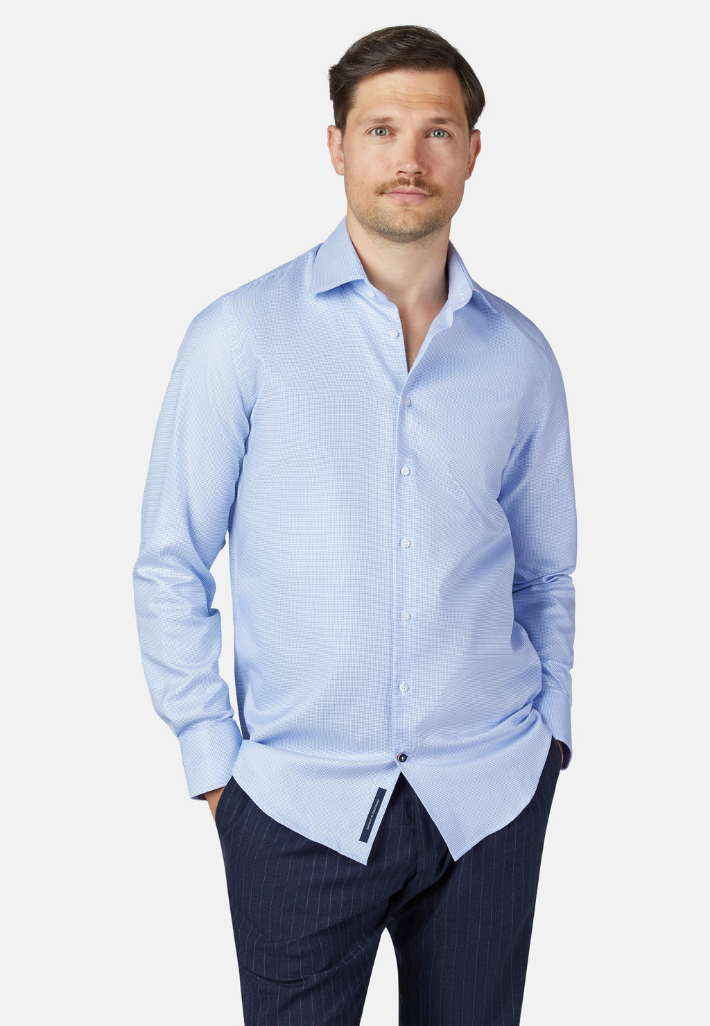 CITY HEMD MODERN FIT – Stahlblau – Ansicht 1