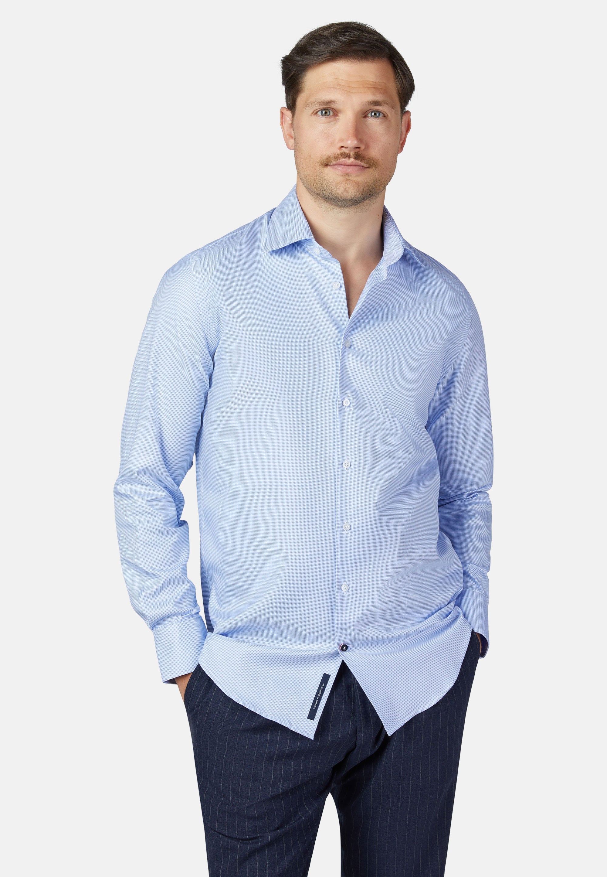 CITY HEMD MODERN FIT – Stahlblau – Ansicht 1