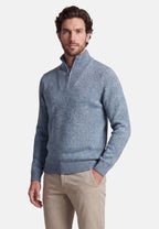 STRICK ZIP TROYER – Hellblau – Ansicht 1
