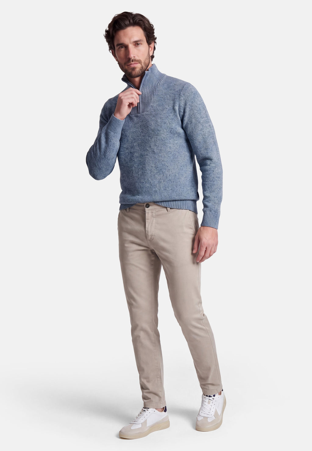 STRICK ZIP TROYER – Hellblau – Ansicht 6