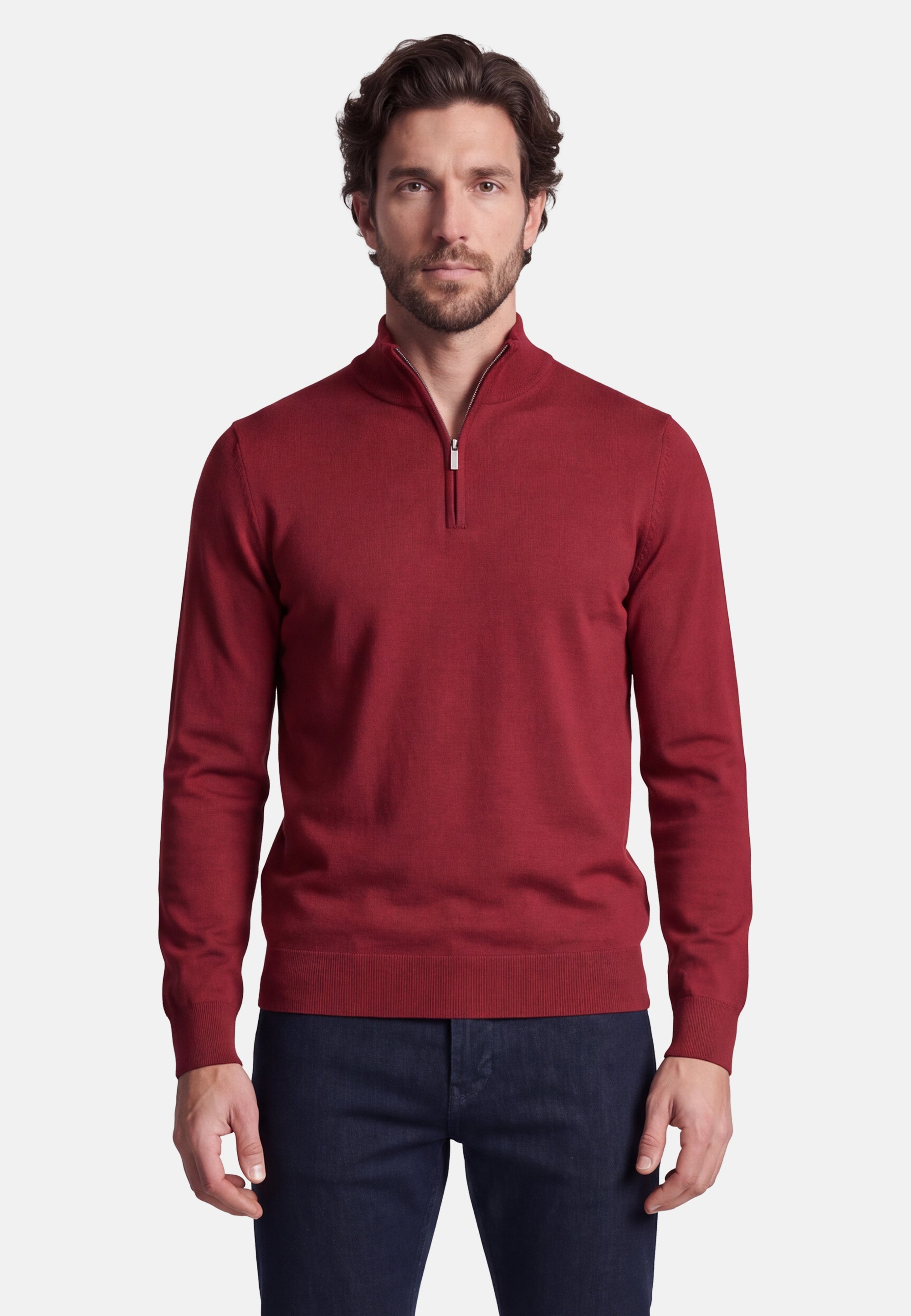 STRICK ZIP TROYER – Bordeaux – Ansicht 1