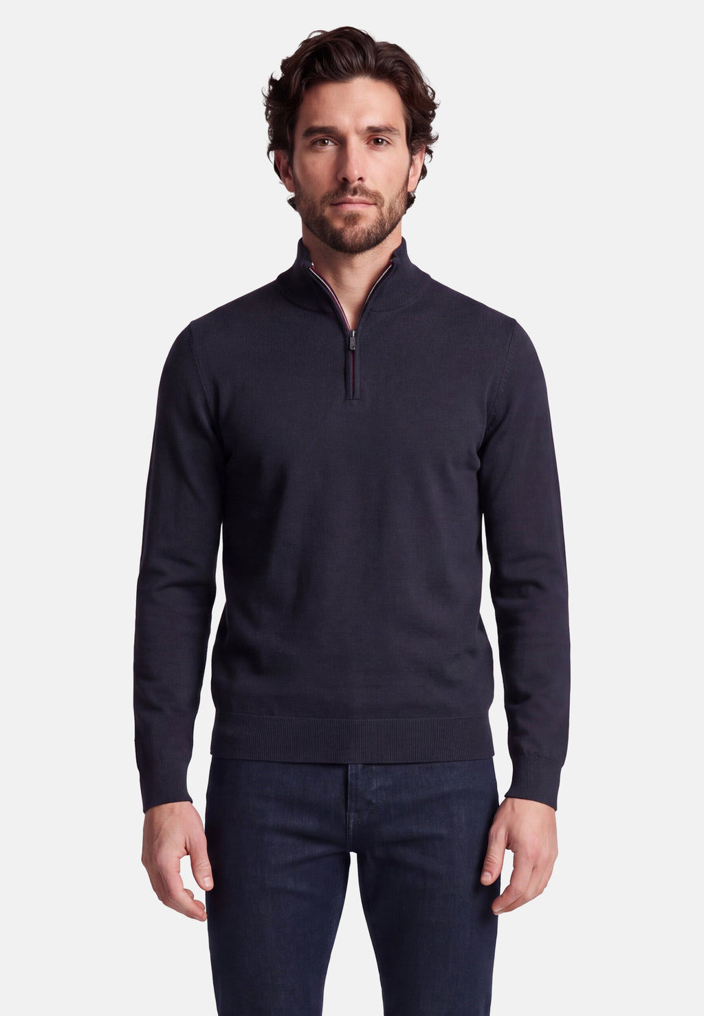 STRICK ZIP TROYER – Mitternachtsblau – Ansicht 1