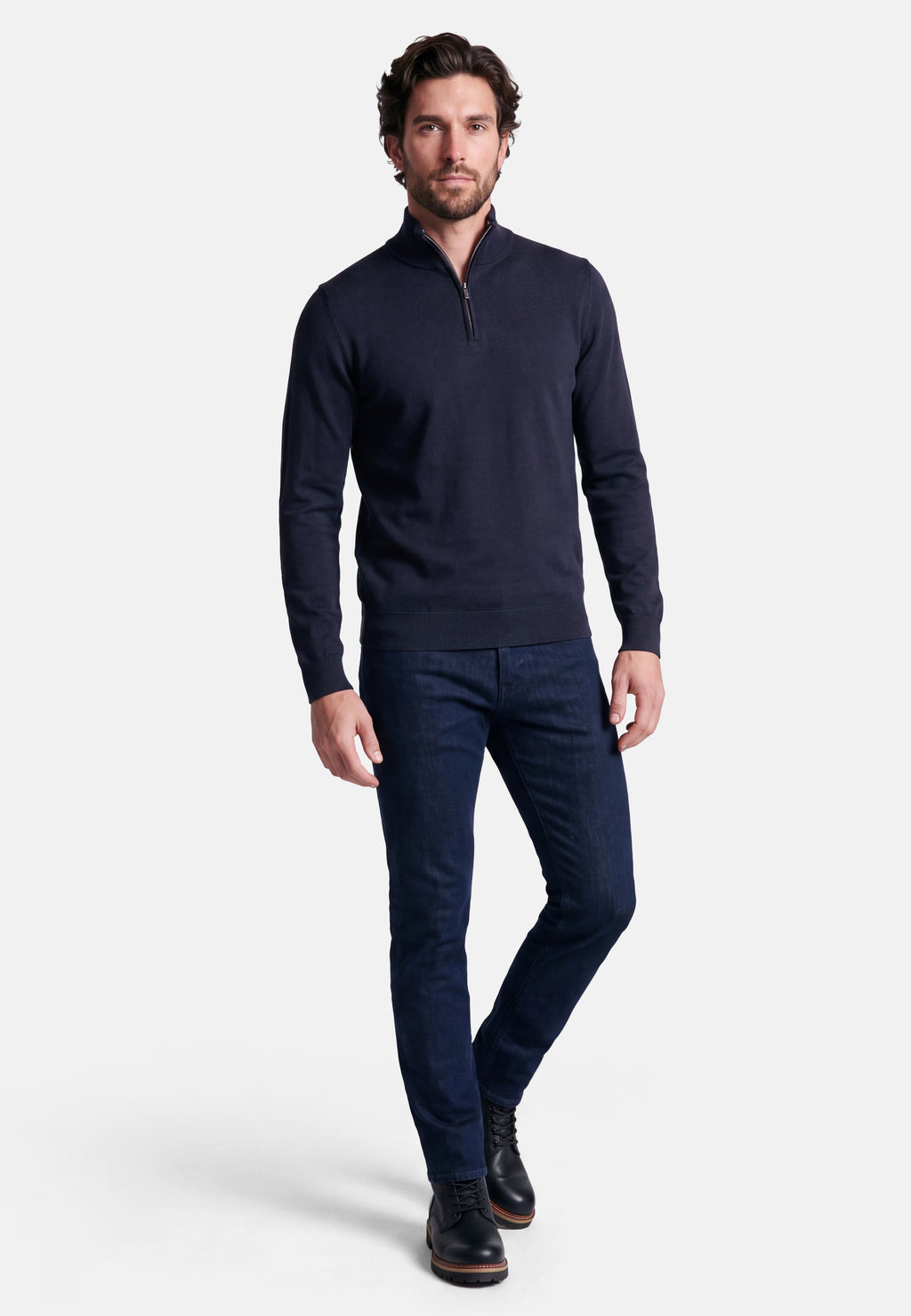 STRICK ZIP TROYER – Mitternachtsblau – Ansicht 6