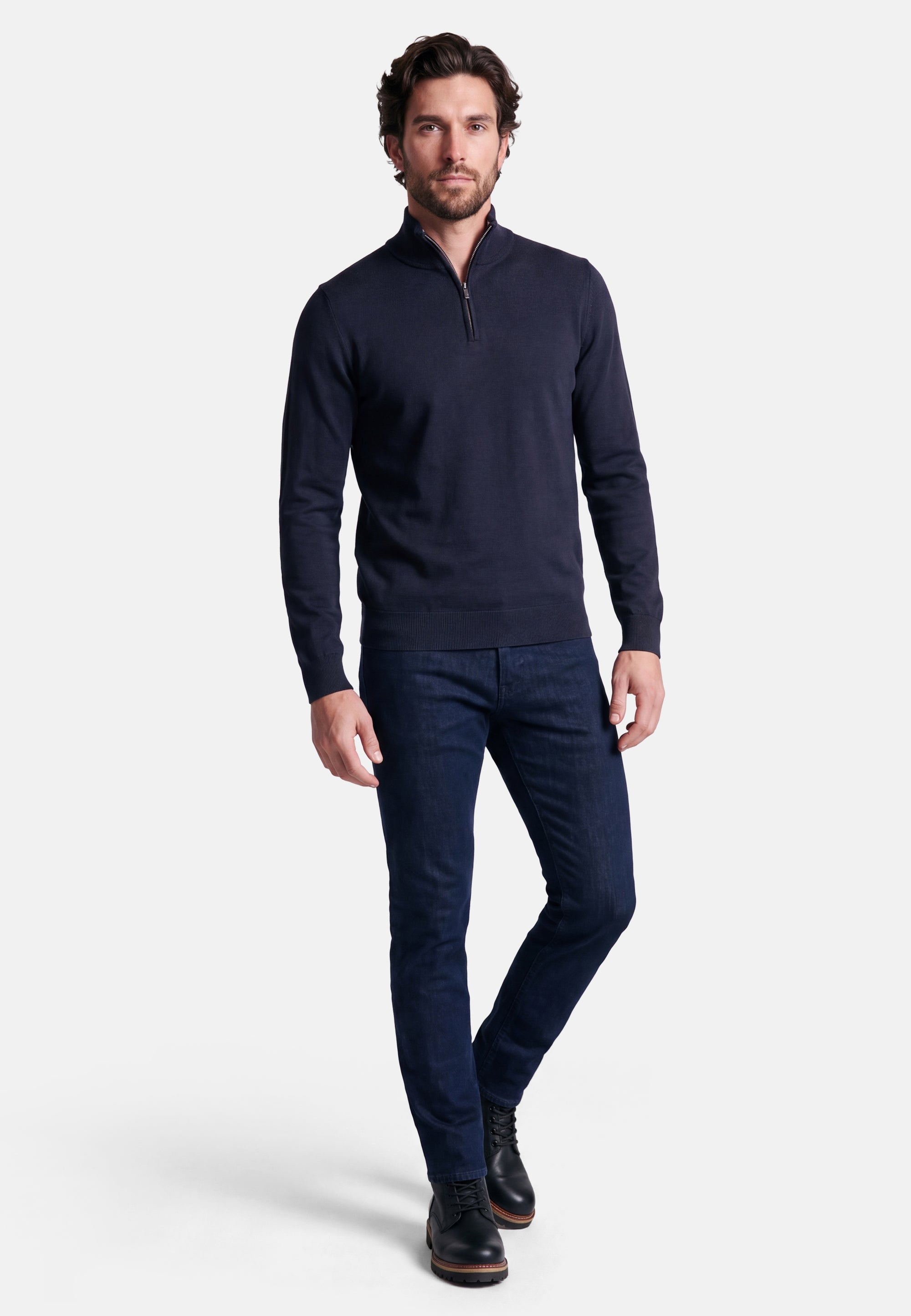 STRICK ZIP TROYER – Mitternachtsblau – Ansicht 6