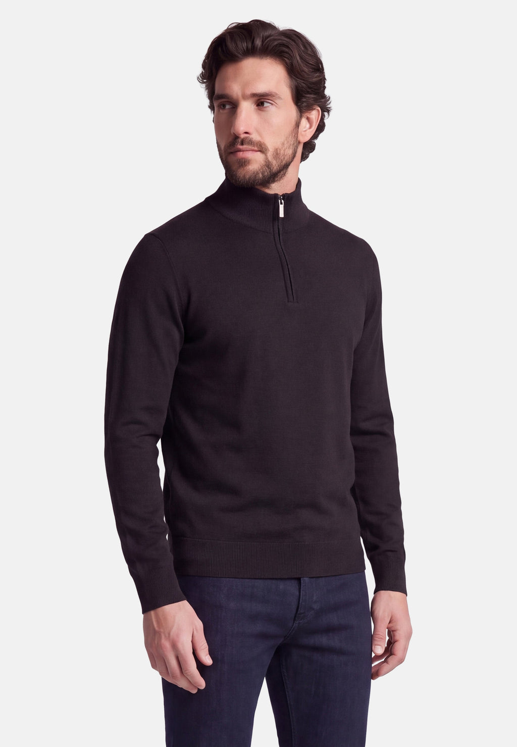 STRICK ZIP TROYER – Schwarz – Ansicht 1