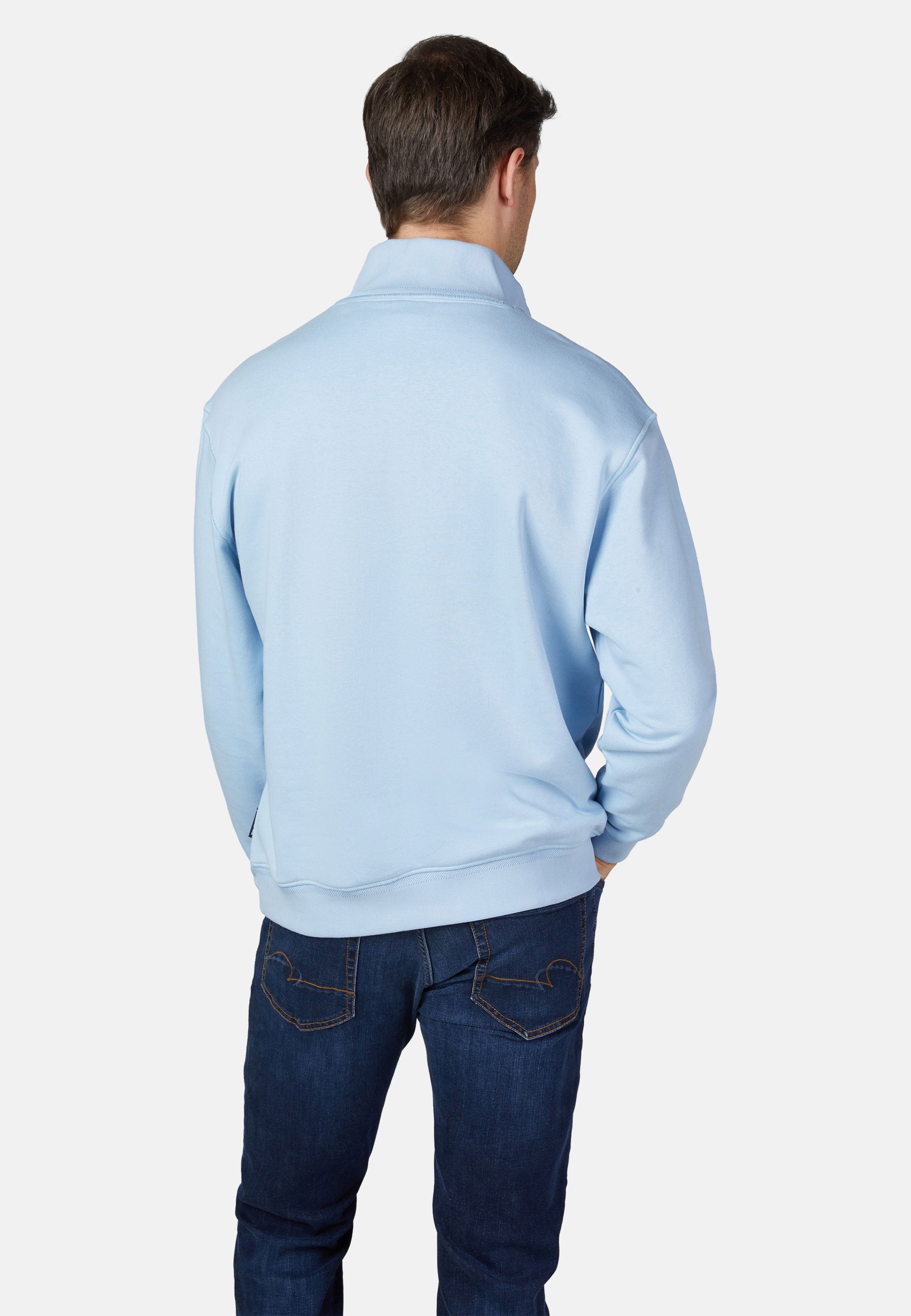 ZIP TROYER SWEAT – Hellblau – Ansicht 2