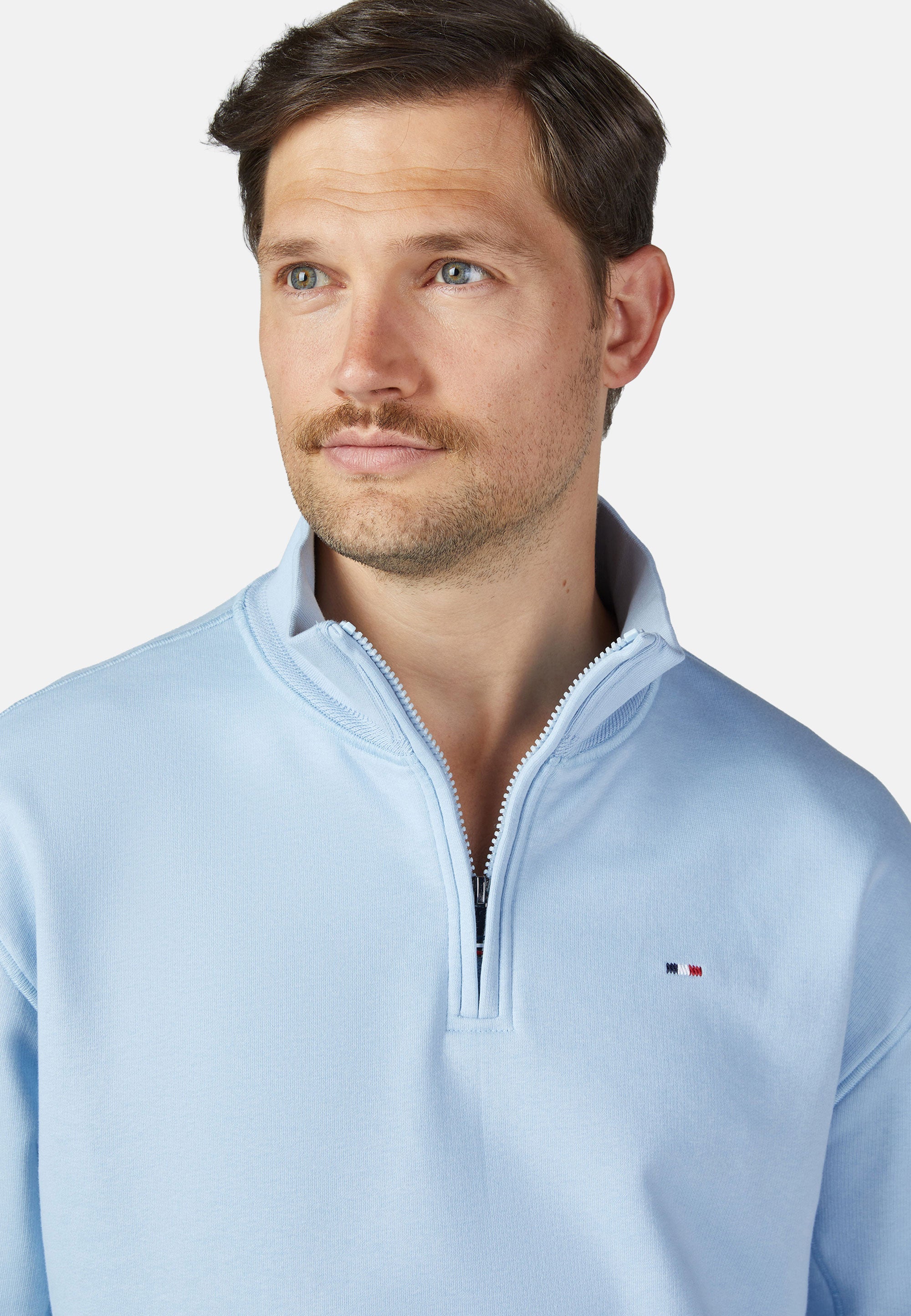 ZIP TROYER SWEAT – Hellblau – Ansicht 3