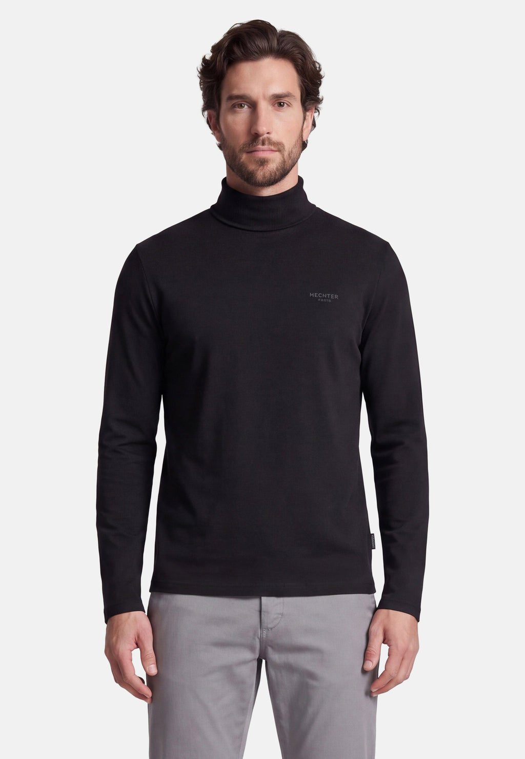JERSEY ROLLKRAGEN – Schwarz – Ansicht 1